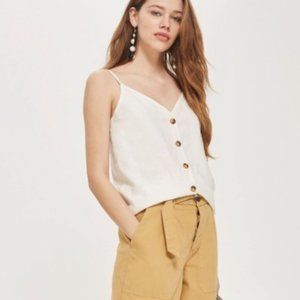 Topshop Linen Camisole Tank Top US 2